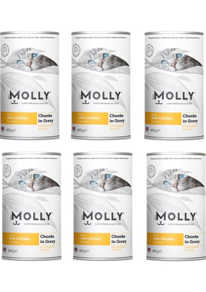 Tavuklu Gravy Soslu Kedi Konservesi 400 Gr. x 6 Adet