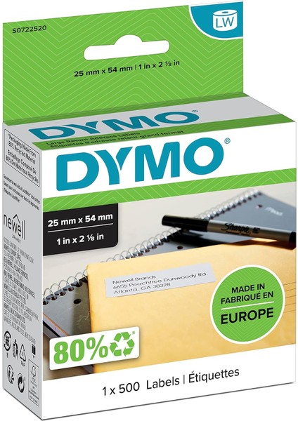 S0722520 Lw Iade Adres Etiketi, (25X54 Mm) 500 Etiket/paket