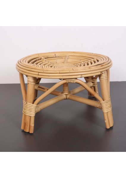 Yumru Doğal Kubu Rattan 40X25 Sehpa & Tabure