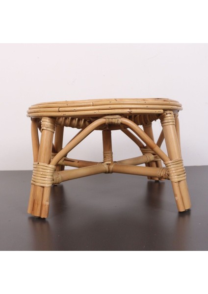 Yumru Doğal Kubu Rattan 40X25 Sehpa & Tabure