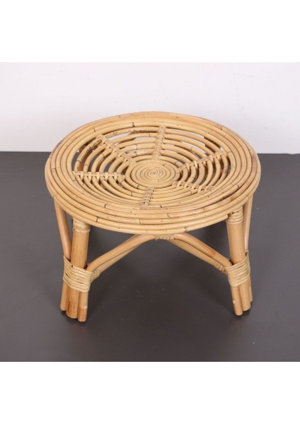 Yumru Doğal Kubu Rattan 40X25 Sehpa & Tabure