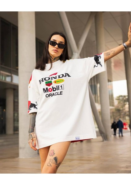 Oversize Unisex Honda Mobil1 Tişört