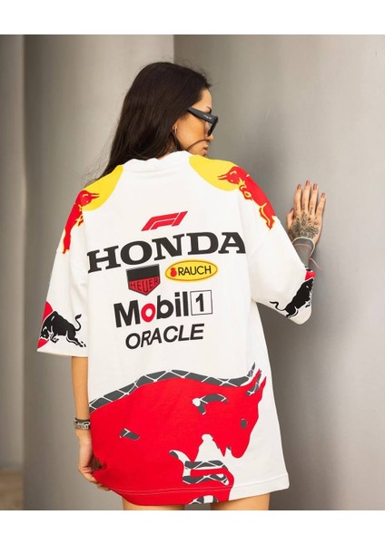 Oversize Unisex Honda Mobil1 Tişört