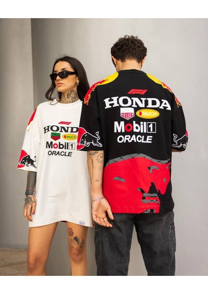 Oversize Unisex Honda Mobil1 Tişört