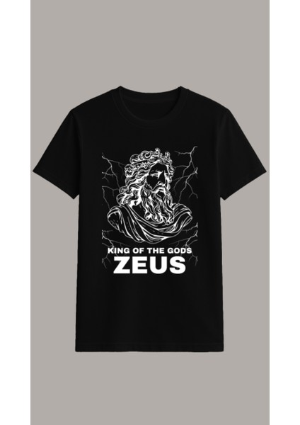 Mitoloji Zeus Baskılı Oversize Erkek T-Shirt
