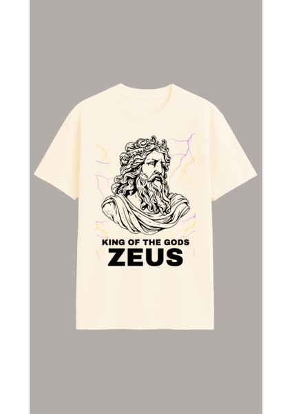 Mitoloji Zeus Baskılı Oversize Erkek T-Shirt