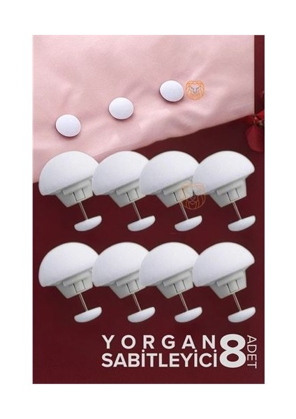 Yorgan Çarşaf Kılıf Sabitleyici 8 Adet Mantar Model