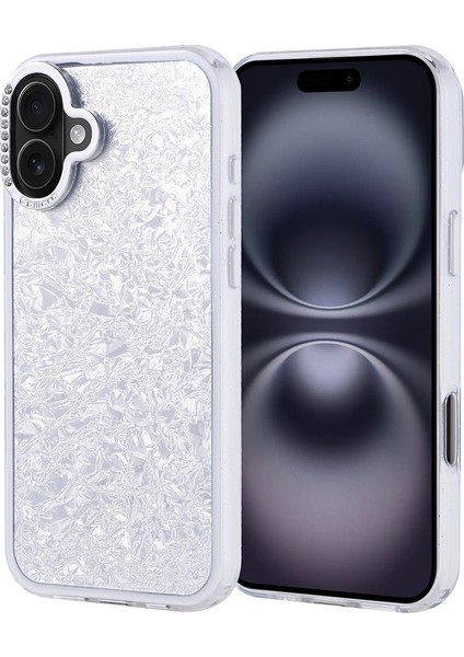 iPhone 16 Plus Kılıf Taşlı Tasarımlı Kapi Kapak