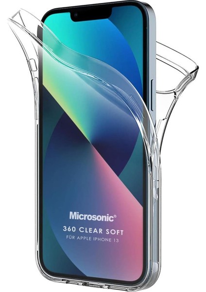 Apple iPhone 13 Için Kılıf 6 Tarafı Tam Full Koruma 360 Clear Soft Şeffaf [iphone 13 ile Uyumlu Kılıf - Şeffaf]