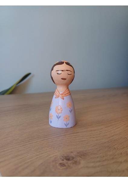Frida Kahlo Ahşap Oyuncak Peg Bebek