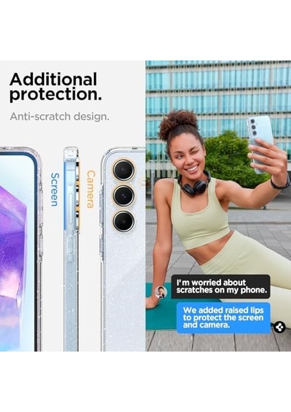 Galaxy A55 Kılıf Liquid Crystal 4 Tarafı Tam Koruma Crystal Clear - ACS07538 modelleri