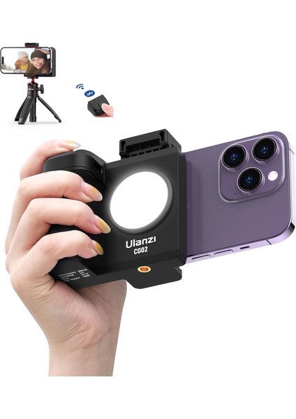 CG02 Capgrip Telefon Kamera Işıklı Deklanşörlü Grip
