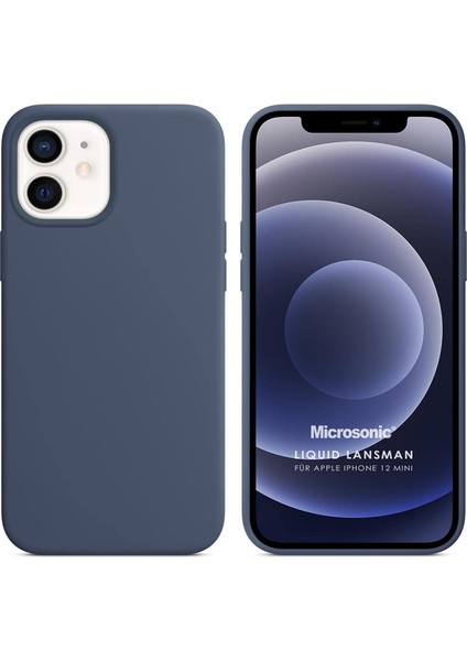 Apple iPhone 12 Mini Için Kılıf Liquid Lansman Silikon Gri [iphone 12 Mini ile Uyumlu Kılıf - Gri]