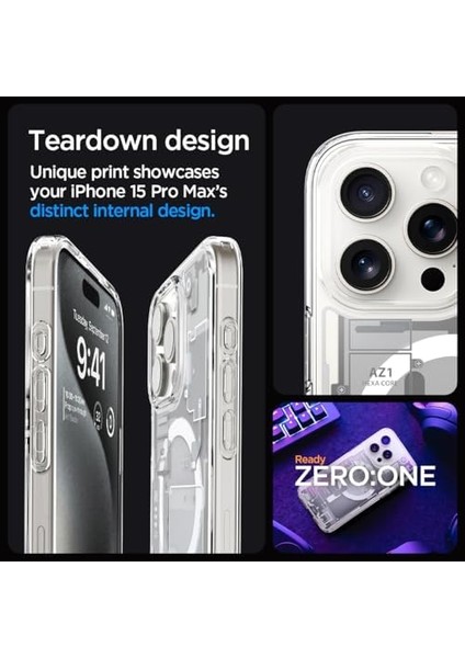 iPhone 15 Pro Max Kılıf Ultra Hybrid Zero One Magfit Magsafe Özellikli White - ACS07034