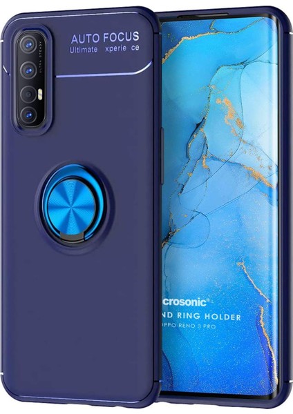 Oppo Reno 3 Pro Için Kılıf Kickstand Ring Holder Lacivert [reno 3 Pro ile Uyumlu Kılıf - Lacivert]