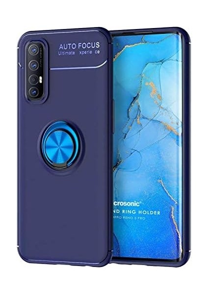 Oppo Reno 3 Pro Için Kılıf Kickstand Ring Holder Lacivert [reno 3 Pro ile Uyumlu Kılıf - Lacivert] modelleri