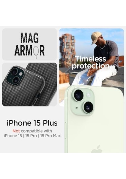 iPhone 15 Plus Kılıf Mag Armor Magfit Magsafe Özellikli Matte Black - ACS06671 modelleri