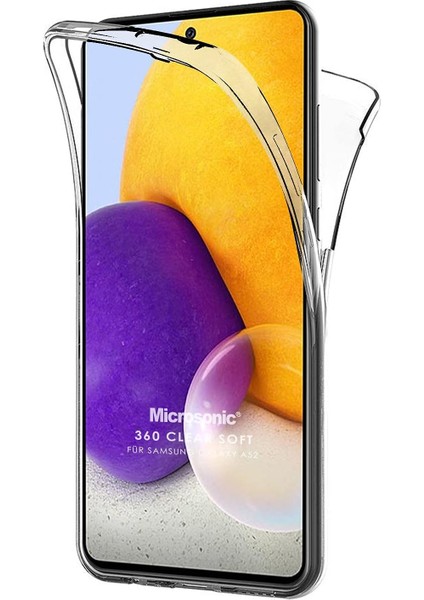 Samsung Galaxy A52 Için Kılıf 6 Tarafı Tam Full Koruma 360 Clear Soft Şeffaf [galaxy A52 ile Uyumlu Kılıf - Şeffaf]
