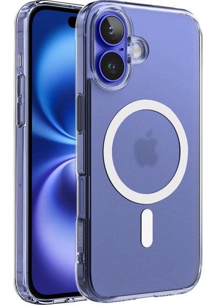 iPhone 16 Için Magsafe ile Uyumlu Supermatt Serisi Arkası Parmak Izi Tutmayan Sert Mat Polikarbonat Kenarları Tpu Silikon Metal Tuşlu Premium Şeffaf Kılıf Kapak (Manyetik, 16)