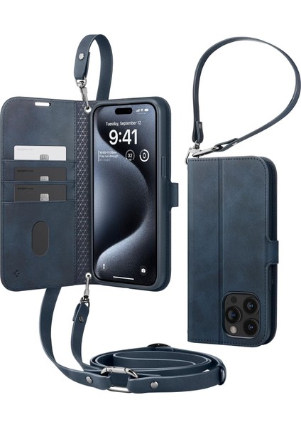 iPhone 15 Pro Kılıf Wallet S Pro Navy - ACS06741