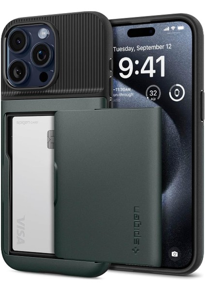 iPhone 15 Pro Kılıf Slim Amor Cs Abyss Green - ACS06731