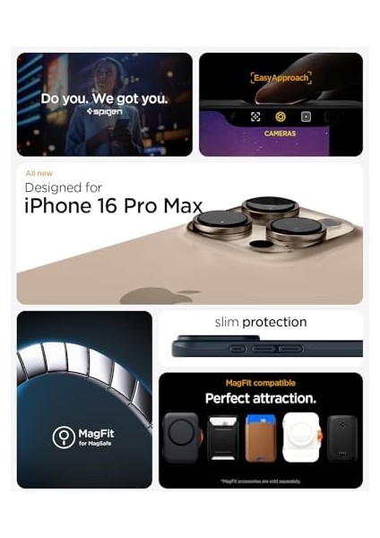 iPhone 16 Pro Max Kılıf Thin Fit Magfit Magsafe Özellikli Metal Slate - ACS07980 fiyatları