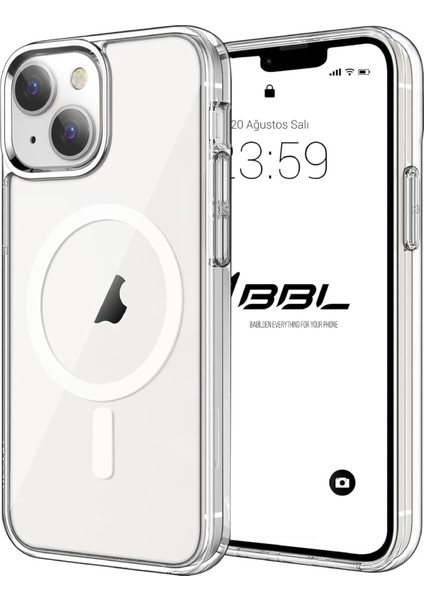 iPhone Magsafe Uyumlu Şeffaf Sert Kristal Mika Sararmaz Kılıf (Iphone 13)
