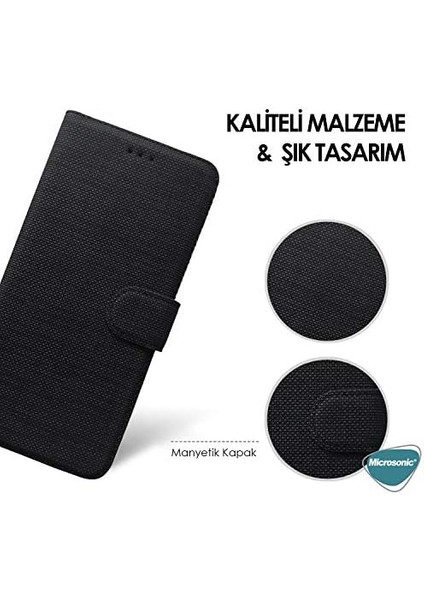 Samsung Galaxy S7 Edge Için Kılıf Fabric Book Wallet Mor [galaxy S7 Edge ile Uyumlu Kılıf - Mor]