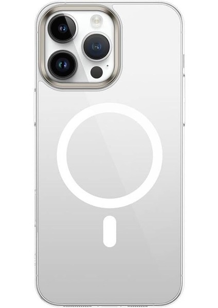 Apple Ile Uyumlu iPhone 16 Pro Kılıf Magsafe Şarj Özellikli Şeffaf Cam Arka Yüzey Zore G-Glass Kapak Şeffaf