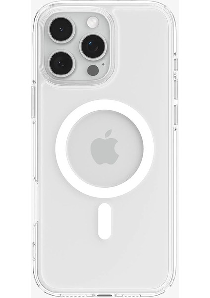 iPhone 16 Pro Max Kılıf Crystal Hybrid Magfit Magsafe Özellikli White - ACS08032