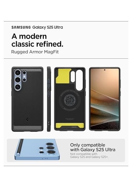 Galaxy S25 Ultra Kılıf Rugged Armor Magfit Özellikli Matte Black - ACS08951 modelleri
