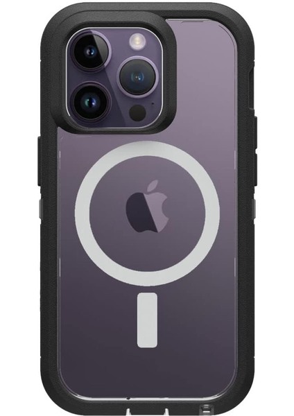 iPhone 14 Pro Defender Xt Kılıf, Magsafe ile Uyumlu, Darbeye Dayanıklı, Ultra Sağlam, Koruyucu Kılıf, Askeri Standartlara Göre 4 Kez Test Edilmiştir, Şeffaf/siyah