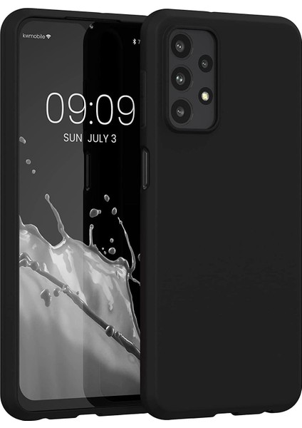 Trend Samsung Galaxy A23 Uyumlu Içi Kadife Lansman Liquid Silicone Kılıf Şok Emici Full Kasa Koruma Sağlayan Kılıf (Siyah)