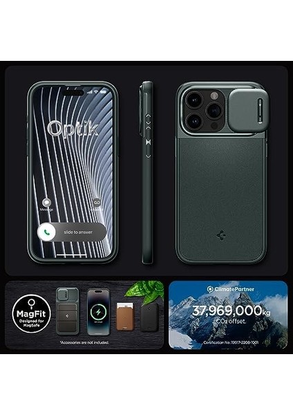 iPhone 15 Pro Kılıf Optik Armor Magfit Magsafe Özellikli Abyss Green - ACS06739 fiyatları