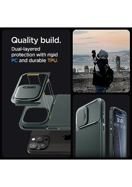 iPhone 15 Pro Kılıf Optik Armor Magfit Magsafe Özellikli Abyss Green - ACS06739 modelleri