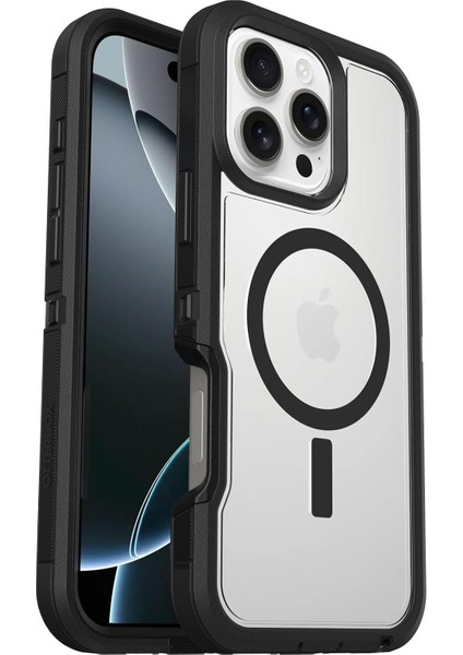 Defender Series Xt Magsafe Kılıf, iPhone 16 Pro Max Uyumlu, Darbeye Karşı Koruyucu Kılıf, Şeffaf/siyah