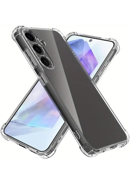 Samsung Galaxy A24 ve Samsung Galaxy A25 Uyumlu Kenar ve Darbe Korumalı Anti Shock Darbe Emici Şeffaf Silikon Tpu Clear Kılıf Transparent