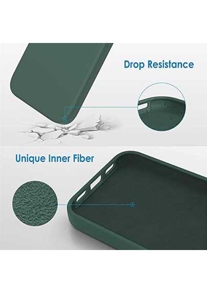 Trend Apple iPhone 14 Kılıf 6.1 Içi Kadife Lansman Silikon Kılıf Şok Emici Full Kasa Koruma Sağlayan Kılıf - Liquid Silicone Case Compatible With iPhone 14 6.1 Inch Gel Rubber Full Body Protection Cover Case Drop Protection Case Haki Yeşil