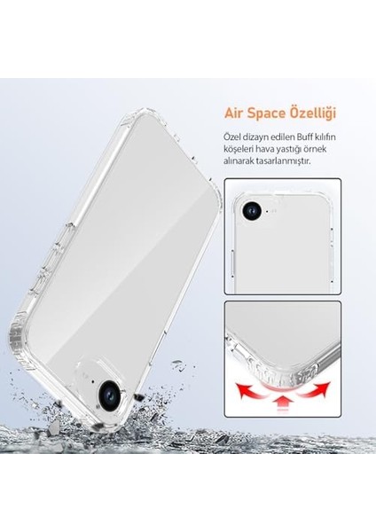 Labs iPhone 16E ile Uyumlu Air Hybrid Darbe Emici Tpu + Pc Şeffaf Kılıf modelleri