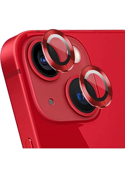 Apple iPhone 13 Tekli Kamera Lens Koruma Camı Kırmızı