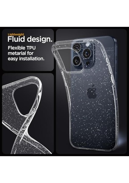 iPhone 15 Pro Max Kılıf Liquid Crystal Glitter Crystal Quartz - ACS06559 modelleri