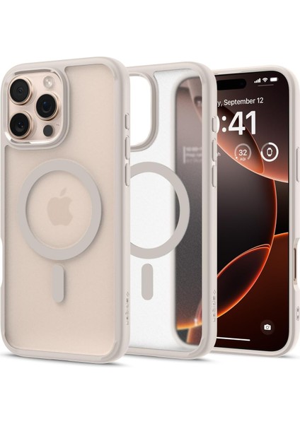 iPhone 16 Pro Kılıf Ultra Hybrid Magfit Magsafe Özellikli Frost Natural Titanium - ACS08138