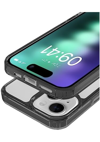 Labs iPhone 15 Plus (6.7") Air Hybrid Darbe Emici Tpu + Pc Şeffaf Kılıf (Smoke Black) modelleri