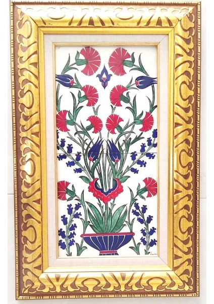 Iznik Çini Pano 35X55 cm Çerçeveli