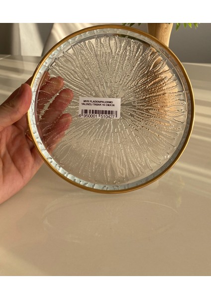 Kenarları Altın Yaldızlı Pasta Tabağı - 16 cm (1ADET)