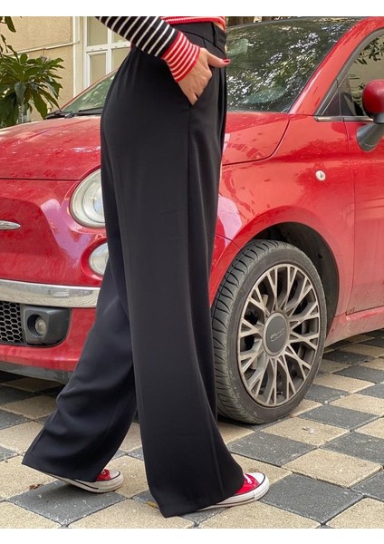 Beli Lastikli Geniş Paçalı Pantolon