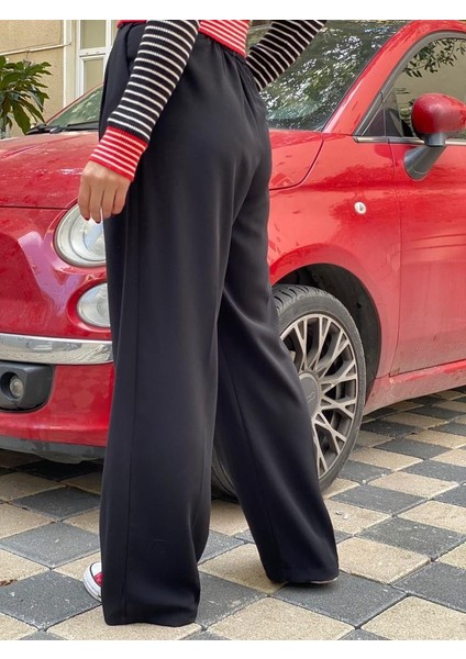 Beli Lastikli Geniş Paçalı Pantolon