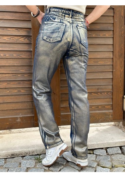 Varak Baskılı Straight Jean indirimleri