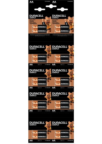 Duracell Kalem Pil Alkalin 20 Parça