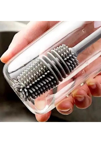 27 cm Silikon Uzun Saplı Cam Şişe Bardak Kavanoz Biberon Yıkama Fırçası Temizleme Fırçası fırsatları